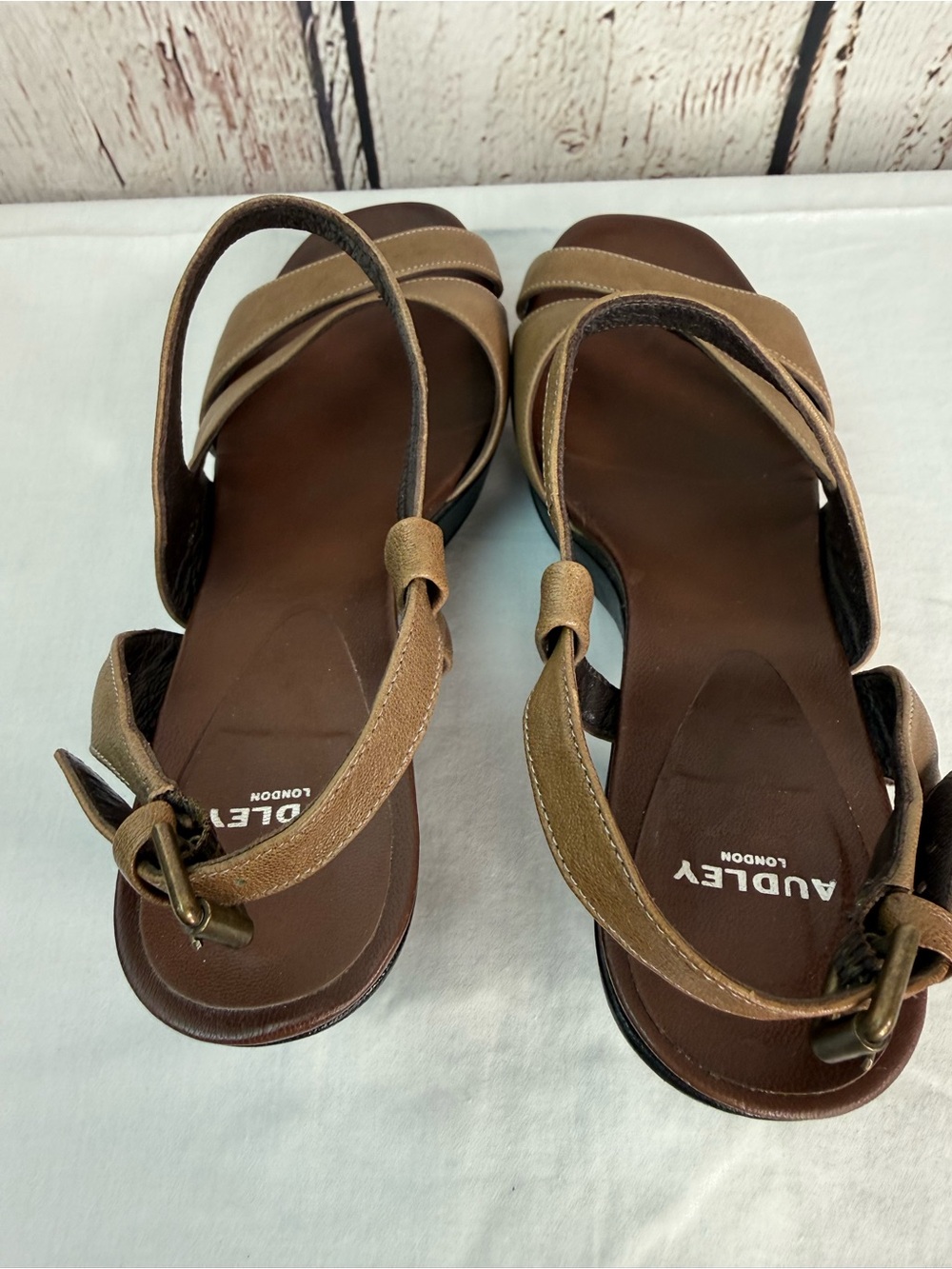 Audley London Leather Strappy Heeled Modern Sandals Made in Spain Size 39.5 EU - Picture 8 of 16